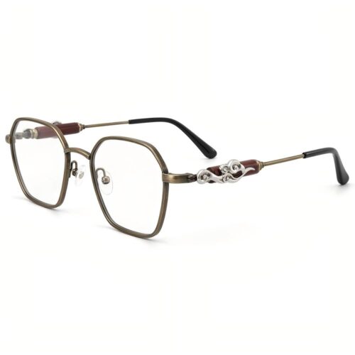 chinese style vintage polygon metal eyeglasses sise