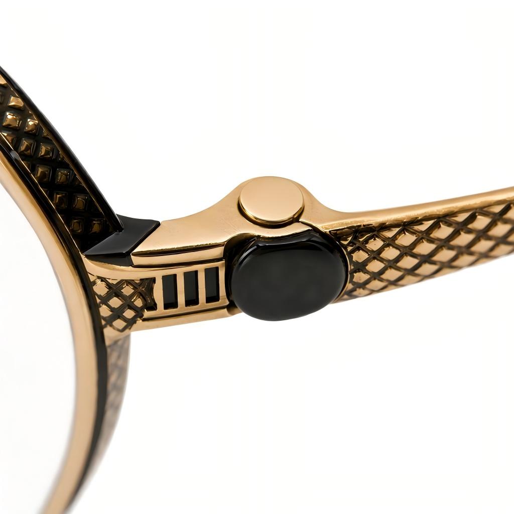 classic crown panto half rim optical frames with intricate 3d engraving classic crown panto half rim optical frames with intricate 3d engraving
