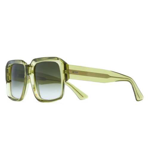translucent olive square acetate sunglasses frames side