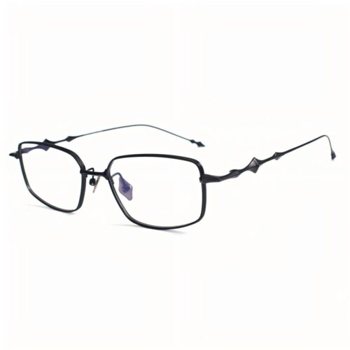 Mellume ultra light black titanium square glasses frames side view