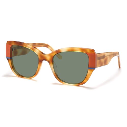 amber color blocked  wide temple cat eye acetate sunglasses meew034 side