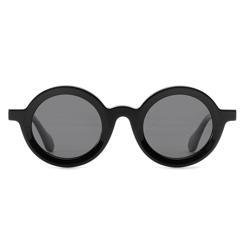 bold thick rim keyhole bridge round acetate sunglasses meew030 front bold thick rim keyhole bridge round acetate sunglasses meew030 front