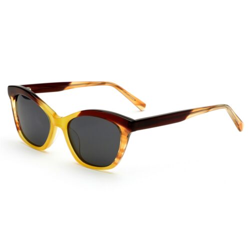 dual tone multi layer acetate lamination cat eye sunglasses meew029 side