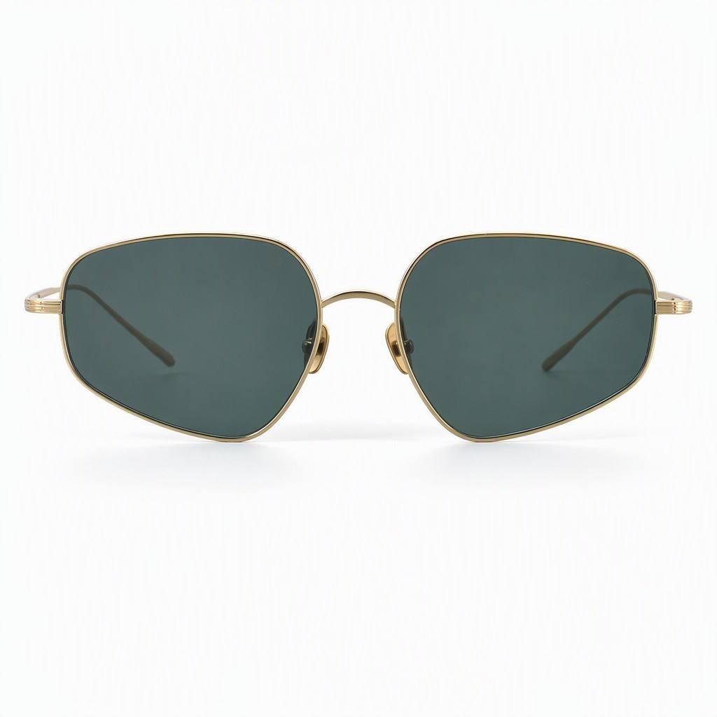 Custom Gold Vintage Titanium Butterfly Driving Sunglasses Front View Custom Gold Vintage Titanium Butterfly Driving Sunglasses Front View - Custom Eyewear Manufacturer