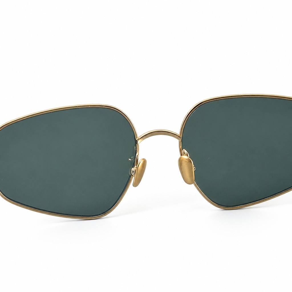 Custom Gold Vintage Titanium Butterfly Driving Sunglasses Titanium Nose Pad Detail Custom Gold Vintage Titanium Butterfly Driving Sunglasses Titanium Nose Pad Detail - Custom Eyewear Manufacturer