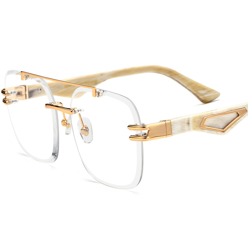Custom Natural White Rimless Aviator Buffalo Horn Glasses Custom Natural White Rimless Aviator Buffalo Horn Glasses - Custom Eyewear Manufacturer