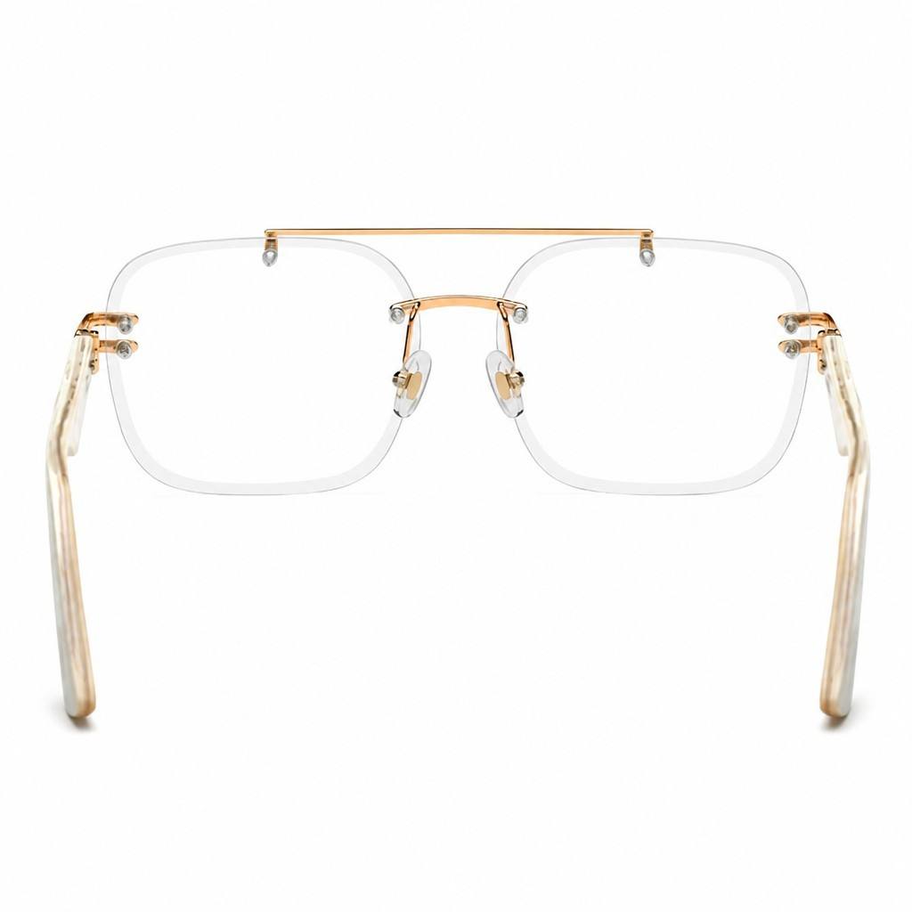 Custom Natural White Rimless Aviator Buffalo Horn Glasses Top View Custom Natural White Rimless Aviator Buffalo Horn Glasses Top View - Custom Eyewear Manufacturer