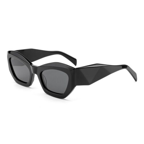 luxury sculpted geometric chunky angular cat eye sunglasses meew035 side