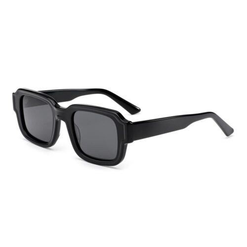 mellume chunky black square handcrafted sunglasses tac lens meew023 side