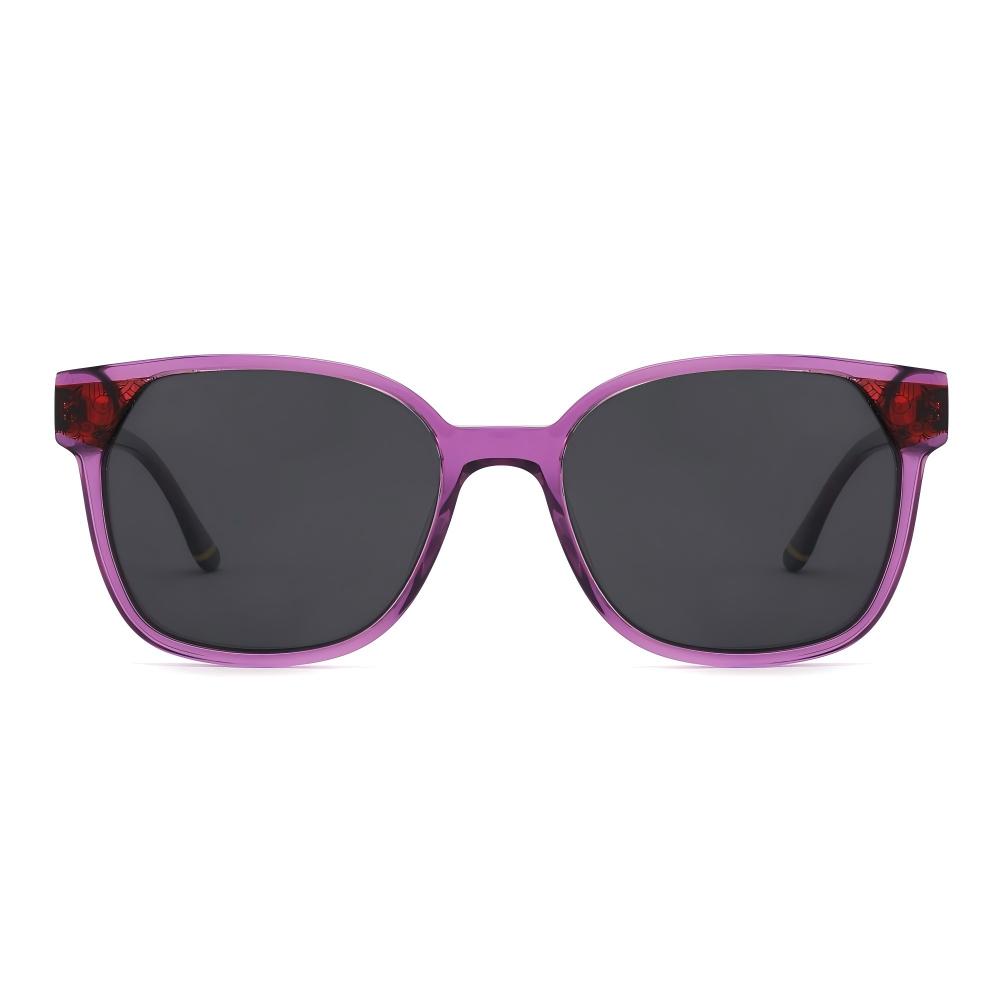 mellume silk screen printed transparent purple acetate sunglasses meew026 front mellume silk screen printed transparent purple acetate sunglasses meew026 front