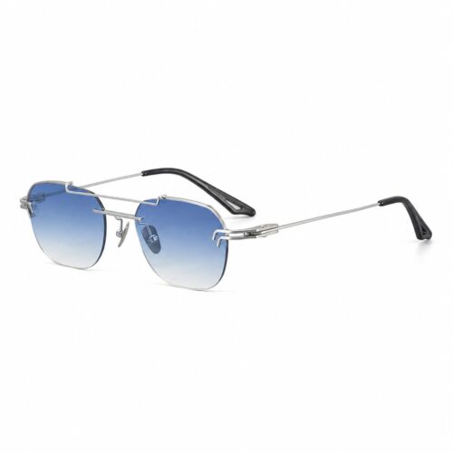 Custom Men Rimless Pure Titanium Aviator Polarized Sunglasses Side View - Custom Eyewear Manufacturer