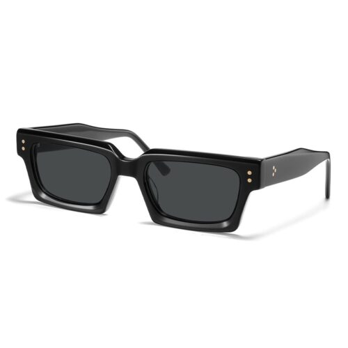 premium glossy black flat top chunky square acetate sunglasses meew036 side