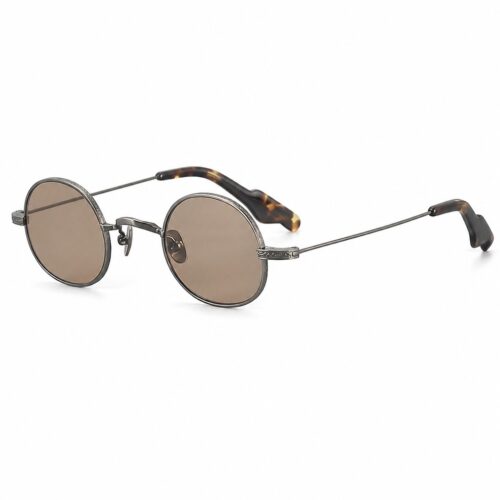 Custom Pure Titanium Round Sunglasses Nylon UV400 Lenses Main View - Custom Eyewear Manufacturer