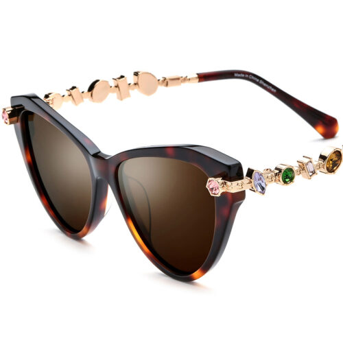 tac polarized tortoise cat eye gemstone sunglasses meew038 detail