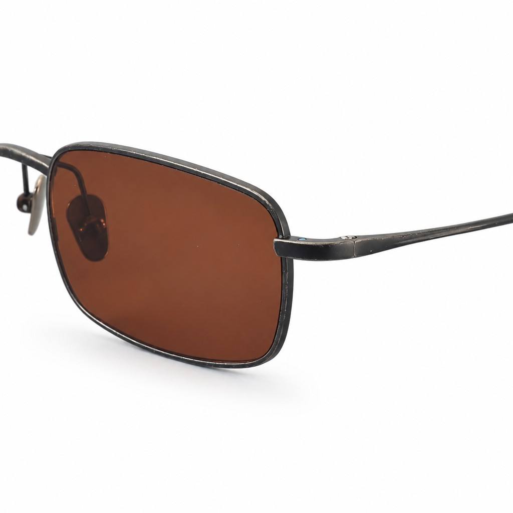 Custom Vintage Narrow Rectangle Pure Titanium Sunglasses Angle View Custom Vintage Narrow Rectangle Pure Titanium Sunglasses Angle View - Custom Eyewear Manufacturer