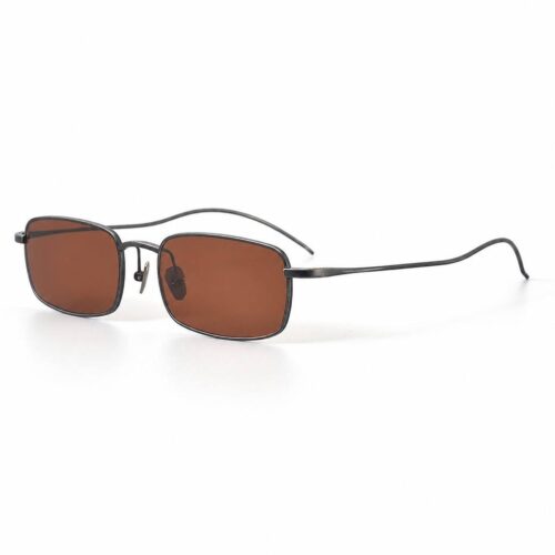 Custom Vintage Narrow Rectangle Pure Titanium Sunglasses Side View - Custom Eyewear Manufacturer