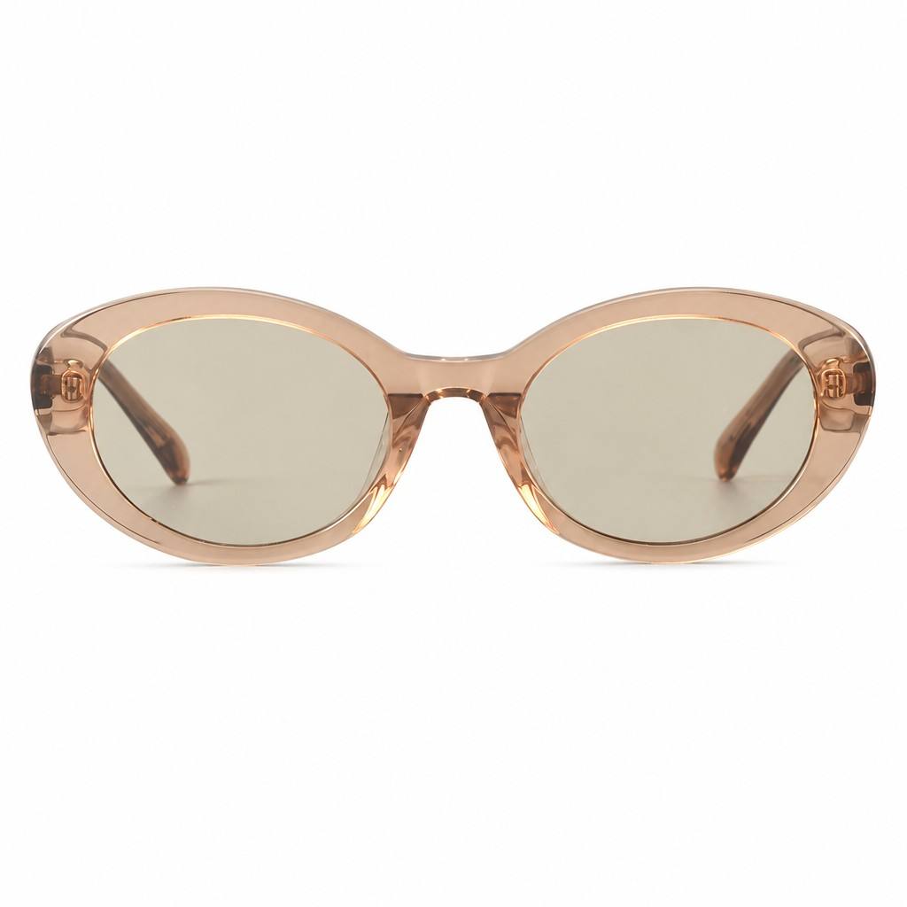 Custom Vintage Oval Acetate Sunglasses with Textured Metal Core Wire Front View Custom Vintage Oval Acetate Sunglasses with Textured Metal Core Wire Front View - Custom Eyewear Manufacturer