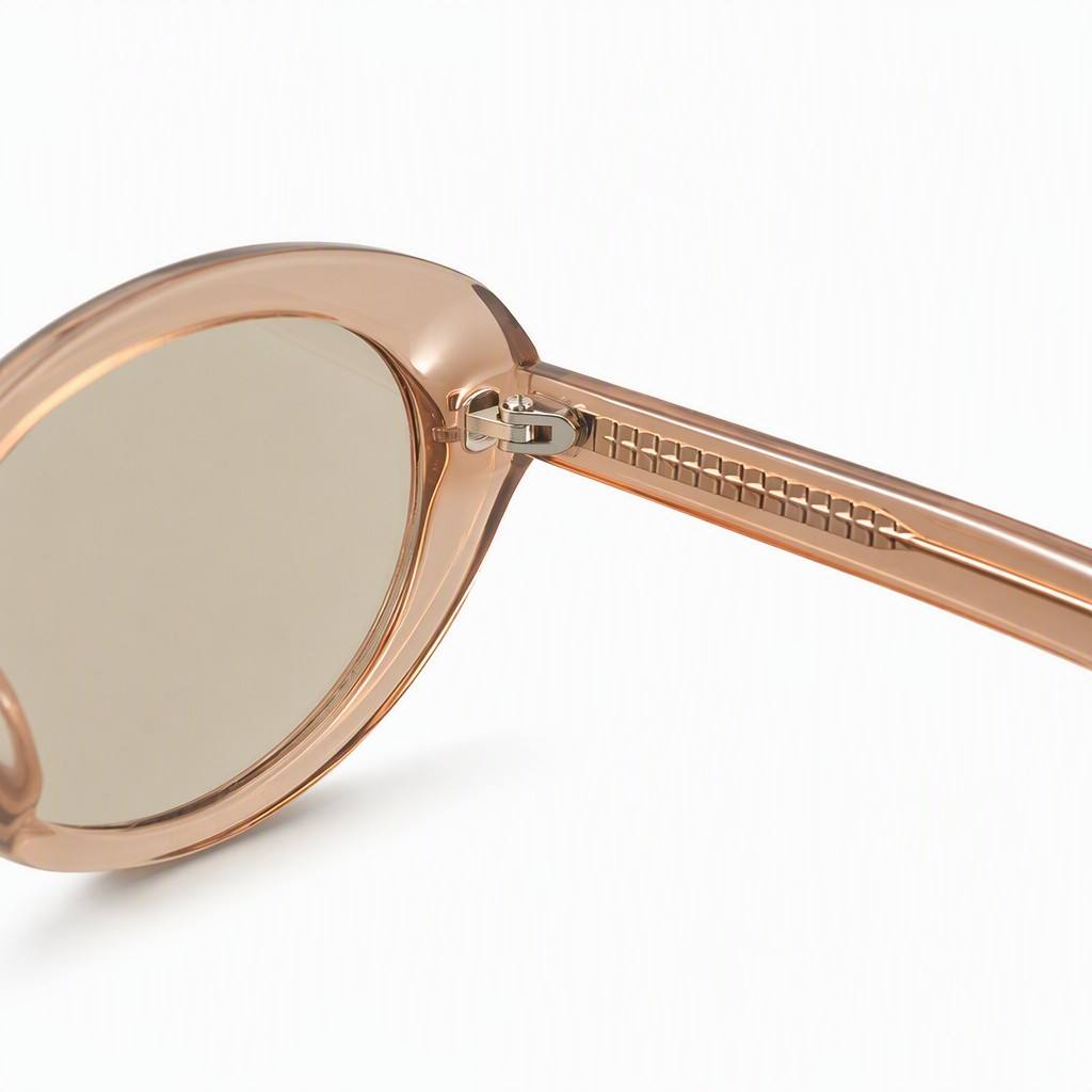 Custom Vintage Oval Acetate Sunglasses Textured Metal Core Wire Hinge Detail Custom Vintage Oval Acetate Sunglasses Textured Metal Core Wire Hinge Detail - Custom Eyewear Manufacturer