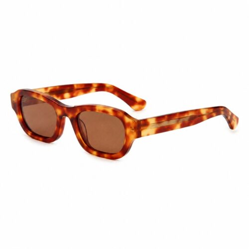 Bold Thick Rim Amber Tortoise Acetate Sunglasses Side View - White Label Eyewear Supplier