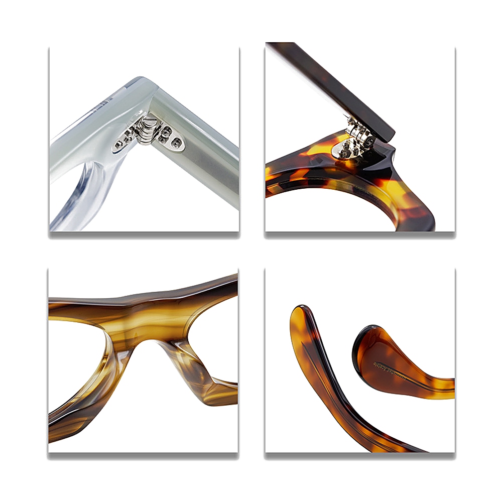 Chunky Acetate Wood Grain Tortoiseshell Optical Frames MEEW125 Multi Detail Grid Chunky Acetate Wood Grain Tortoiseshell Optical Frames MEEW125 Multi Detail Grid - OEM/ODM Eyewear Factory