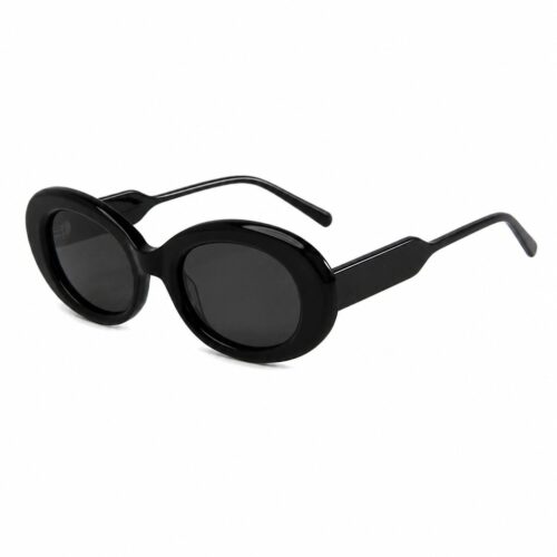 Chunky Oval Acetate Sunglasses Retro Bold Frame Side View - White Label Eyewear Supplier