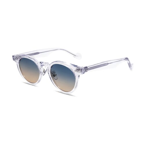 Clear Acetate Round Sunglasses Gradient Lens UV400 Eyewear MEEW130 Side View - Wholesale Eyewear Manufacturer