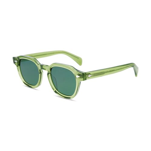 Clear Green Acetate Square Rounded Sunglasses UV400 Eyewear MEEW132 Side View - Wholesale Eyewear Supplier