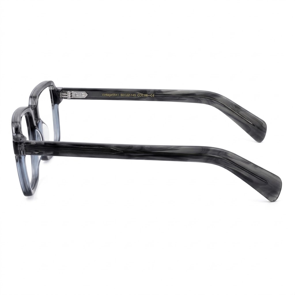 Gradient Acetate Handcrafted Eyeglasses Square Optical Frame MEEW137 Temple Display Gradient Acetate Handcrafted Eyeglasses Square Optical Frame MEEW137 Temple Display - White Label Eyewear Supplier