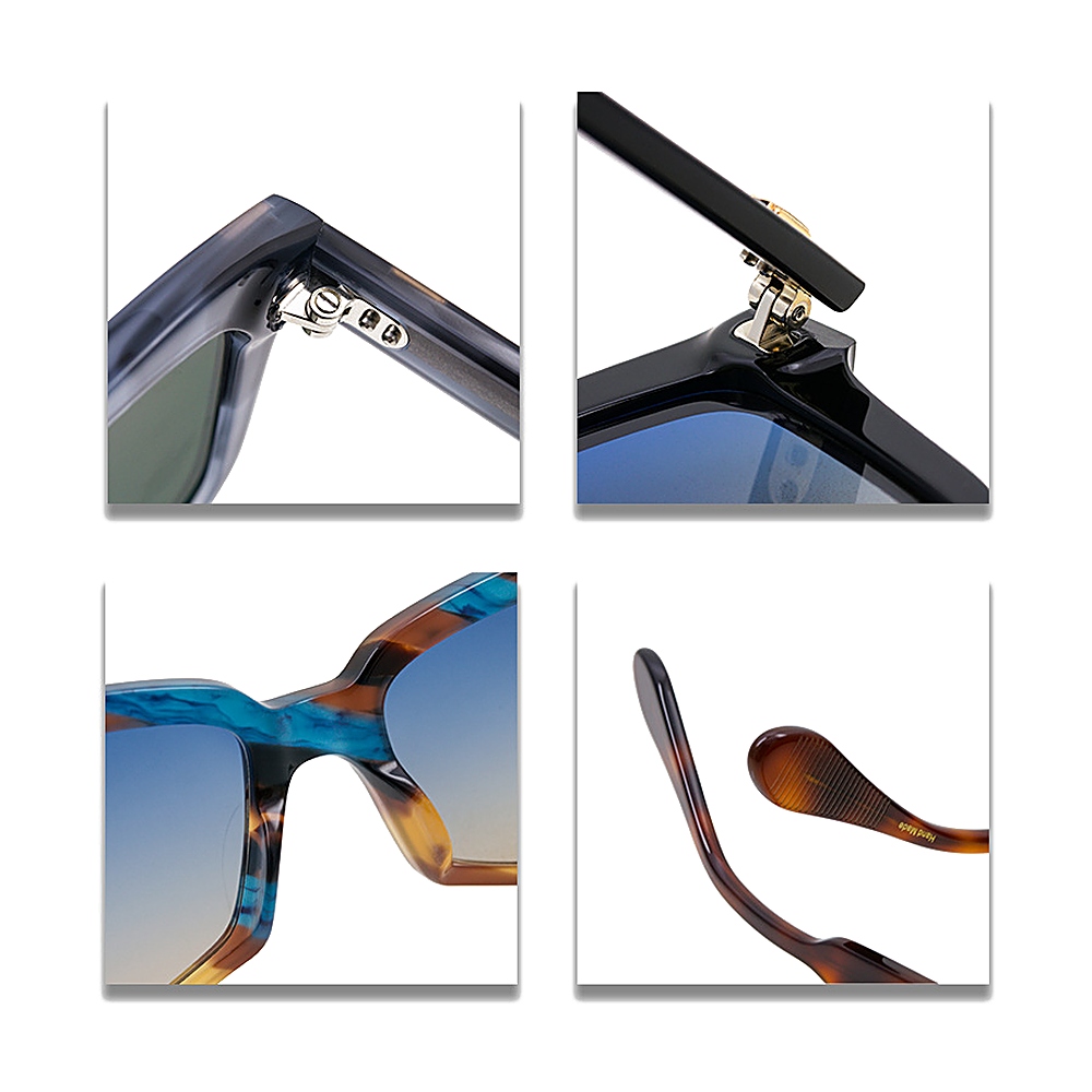 Gradient Nylon Acetate Sunglasses Vintage Square Frames UV400 Multi Detail Grid Gradient Nylon Acetate Sunglasses Vintage Square Frames UV400 Multi Detail Grid - OEM/ODM Eyewear Factory