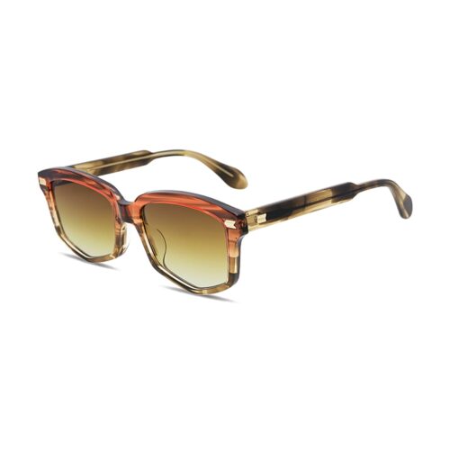 Gradient Nylon Acetate Sunglasses Vintage Square Frames UV400 Side View - Contract Eyewear Manufacturer