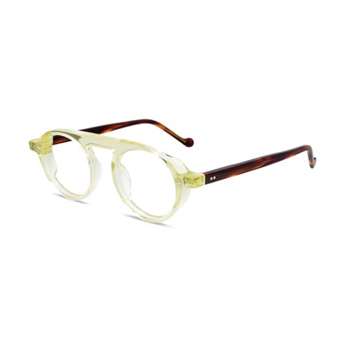 Handcrafted Acetate Round Eyeglasses Flat Top Frame MEEW139 Side View - OEM/ODM Eyewear Factory