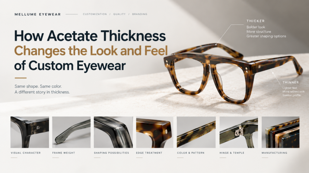 How Acetate Thickness Changes the Look and Feel of Custom Eyewear - OEM/ODM Eyewear Factory