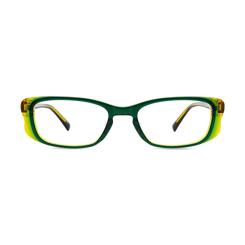 Layered Acetate Eyeglasses Green Yellow Optical Frame MEEW135 Front View Layered Acetate Eyeglasses Green Yellow Optical Frame MEEW135 Front View - Contract Eyewear Manufacturer