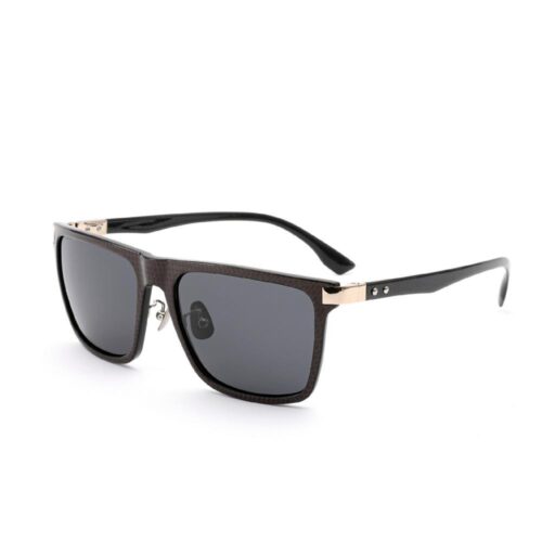 Mens Executive Flat Top Bold Geometric Carbon Fiber Sunglasses Side View - White Label Eyewear Supplier