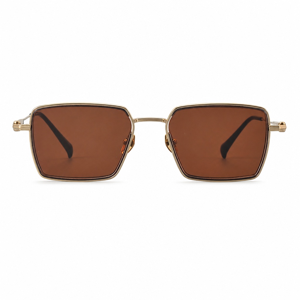 Quiet Luxury Pure Titanium Square Sunglasses Front View Quiet Luxury Pure Titanium Square Sunglasses Front View - Eyewear Supplier
