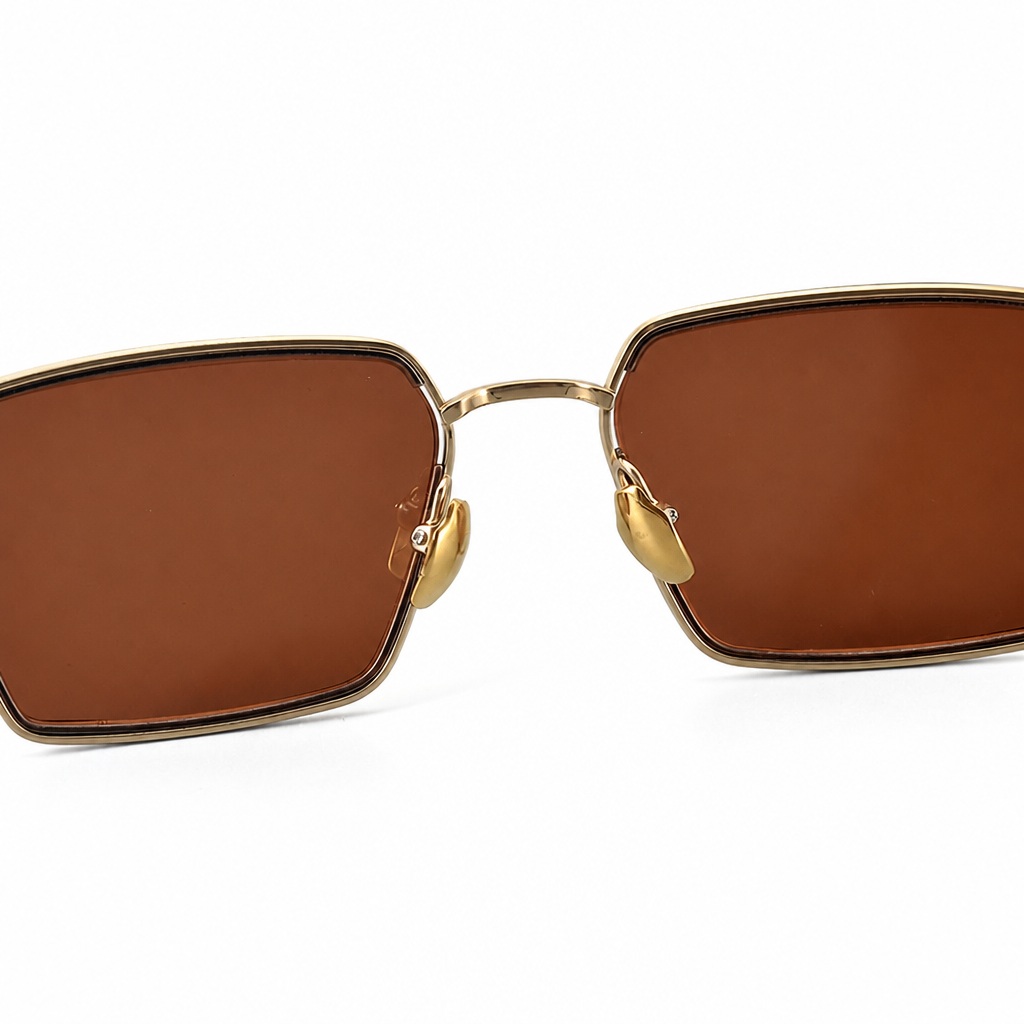 Quiet Luxury Pure Titanium Square Sunglasses Nose Pad Detail Quiet Luxury Pure Titanium Square Sunglasses Nose Pad Detail - Contract Eyewear Manufacturer