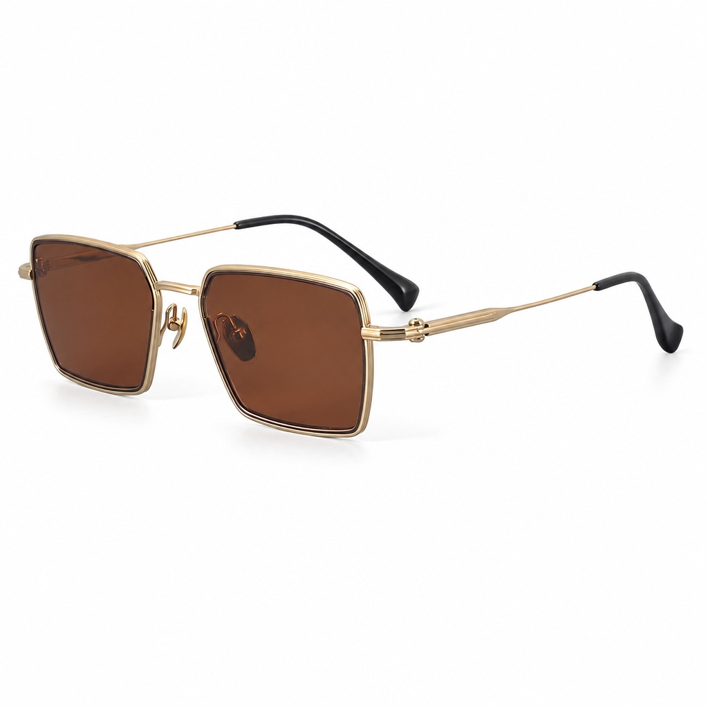 Quiet Luxury Pure Titanium Square Sunglasses Side View Quiet Luxury Pure Titanium Square Sunglasses Side View - Pure Titanium Eyewear Manufacturer