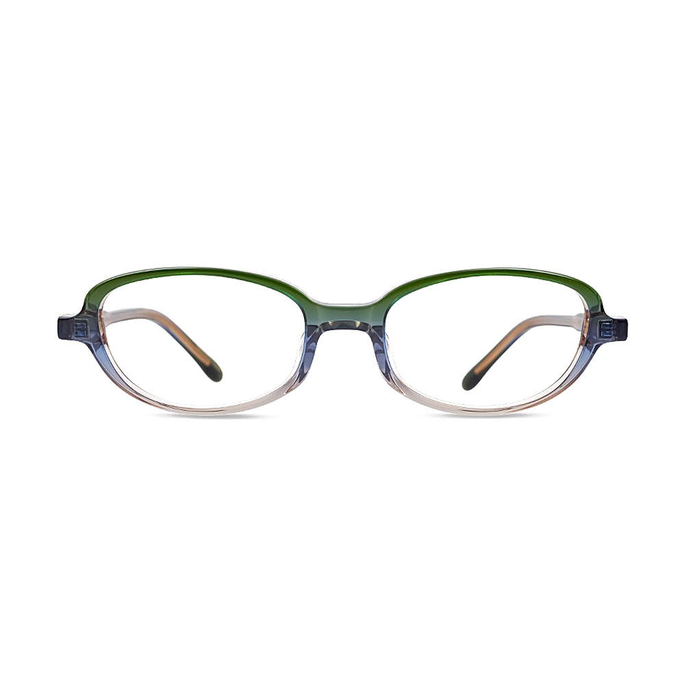 Retro Oval Green Blue Gradient Acetate Optical Frames MEEW127 Front View Retro Oval Green Blue Gradient Acetate Optical Frames MEEW127 Front View - OEM/ODM Eyewear Factory