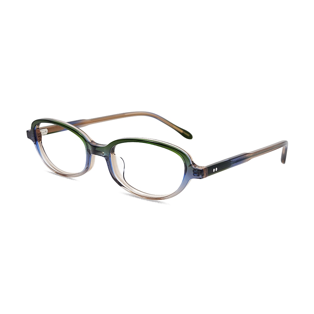 Retro Oval Green Blue Gradient Acetate Optical Frames MEEW127 Side View Retro Oval Green Blue Gradient Acetate Optical Frames MEEW127 Side View - Wholesale Eyewear Manufacturer