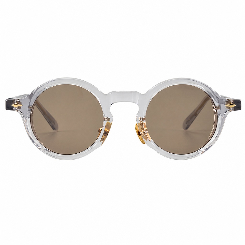 Round Crystal Clear Acetate Sunglasses Front View Round Crystal Clear Acetate Sunglasses Front View - OEM/ODM Eyewear Factory