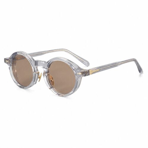 Round Crystal Clear Acetate Sunglasses Side View - Contract Eyewear Manufacturer