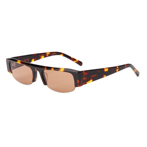 Semi Rimless Acetate Sunglasses Tortoiseshell Top Rim Side View - Contract Eyewear Manufacturer