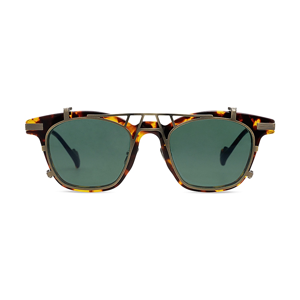 Titanium Acetate Clip On Steampunk Sunglasses Frame MEEW144 Front View Titanium Acetate Clip On Steampunk Sunglasses Frame MEEW144 Front View - White Label Eyewear Supplier