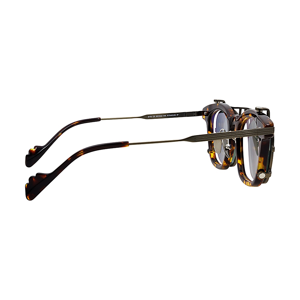 Titanium Acetate Clip On Steampunk Sunglasses Frame MEEW144 Temple Display Titanium Acetate Clip On Steampunk Sunglasses Frame MEEW144 Temple Display - Custom Eyewear Manufacturer
