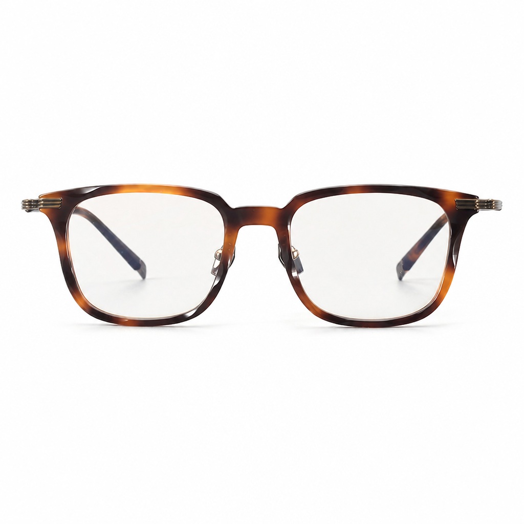 Tortoise Shell Acetate Titanium Eyeglasses Frame Front View Tortoise Shell Acetate Titanium Eyeglasses Frame Front View - OEM/ODM Eyewear Factory
