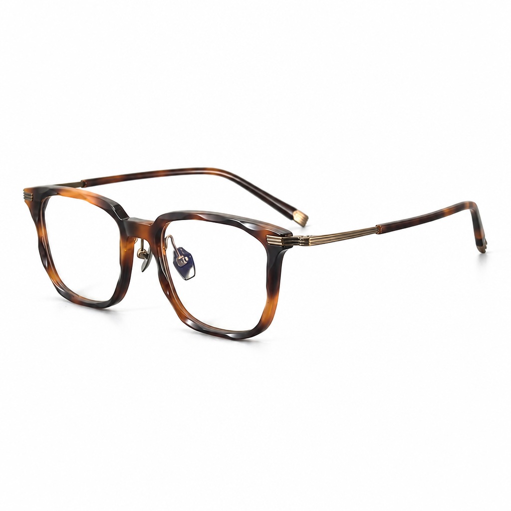 Tortoise Shell Acetate Titanium Eyeglasses Frame Side View Tortoise Shell Acetate Titanium Eyeglasses Frame Side View - Private Label Eyewear Supplier