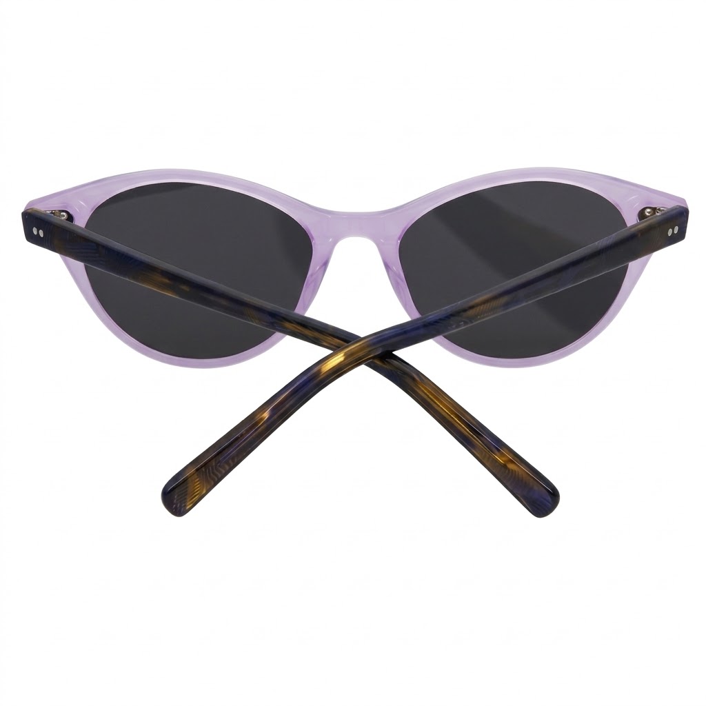 Translucent Purple Acetate Cat Eye Sunglasses UV400 Frames MEEW128 Integrated Nose Pad Translucent Purple Acetate Cat Eye Sunglasses UV400 Frames MEEW128 Integrated Nose Pad - Custom Eyewear Manufacturer