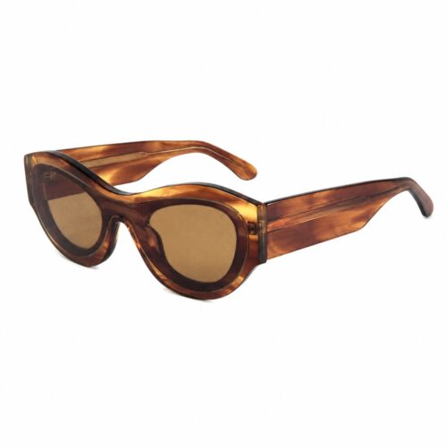 Vintage Cat Eye Acetate Sunglasses Chunky Oval Frame Side View - Precision Eyewear Factory