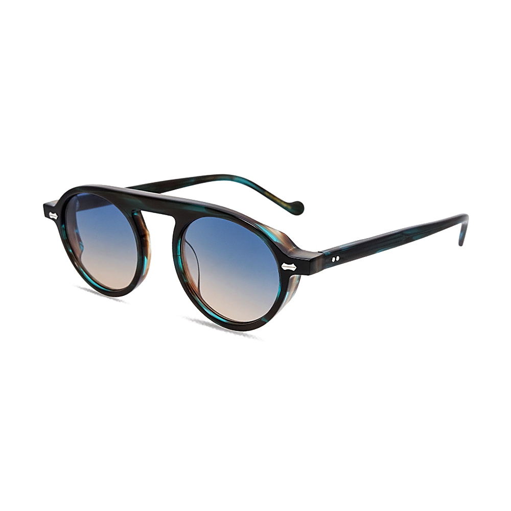 Vintage Round Acetate Sunglasses Flat Top Sunnies MEEW138 Side View Vintage Round Acetate Sunglasses Flat Top Sunnies MEEW138 Side View - Contract Eyewear Manufacturer