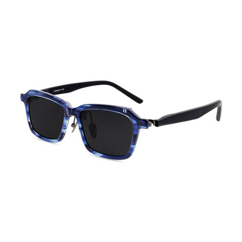 Wholesale Marbled Blue Acetate Square Sunglasses MEEW143 Side View - OEM/ODM Eyewear Factory